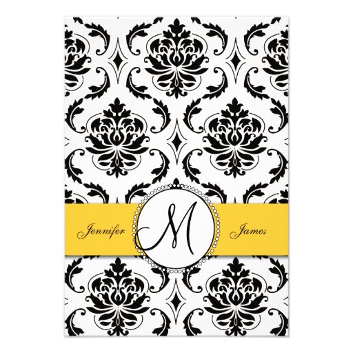 Elegant Black White and Yellow Wedding