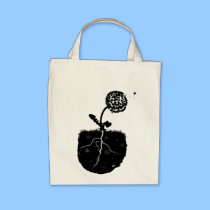 Black-&-White Dandelion With Roots bags