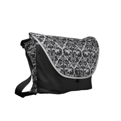Black & White Dasmask Pattern Messenget Bag Courier Bag