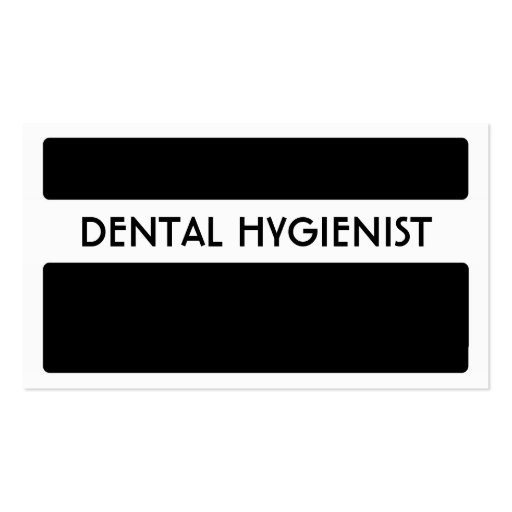 Black white dental hygienist business cards