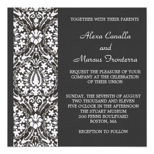 Black & White Designs Wedding Invitation