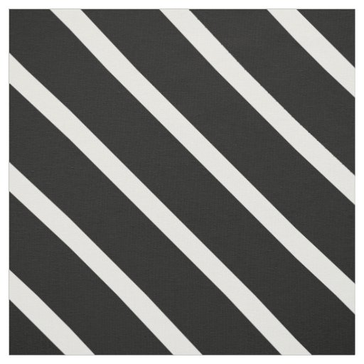 Black & White Diagonal Stripes Fabric Zazzle