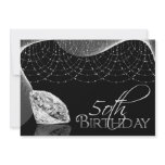 Black & White Diamond 50th Birthday Invitations