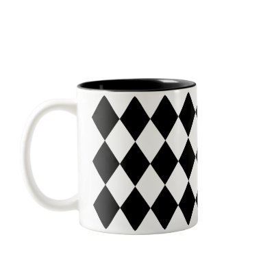 Black & White Diamonds Mug by JuJuGarden
