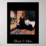Black & White Dogs Vintage Poster