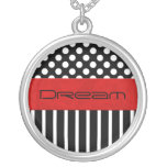 Black & White Dot & Strip Necklace