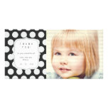 Black & White Dots - Any Occasion Thank you Customized Photo Card