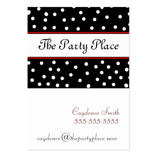 Black & White Dots-Maroon Business Card Template (front side)
