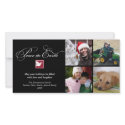Black white dove peace on earth holiday greeting photocard