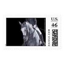 Black & White Duo Dressage Horse large stamp