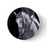 Black & White Duo Dressage Horse round button