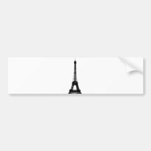 Black & White Eiffel Tower Bumper Sticker