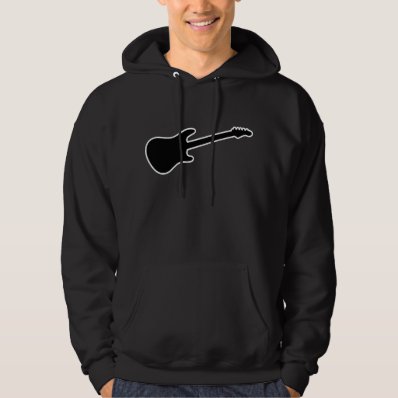 Black & White Electric Guitar Silhouette Pullover