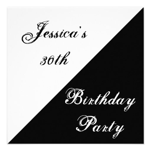 Black & White Elegant Birthday Party Event Invite