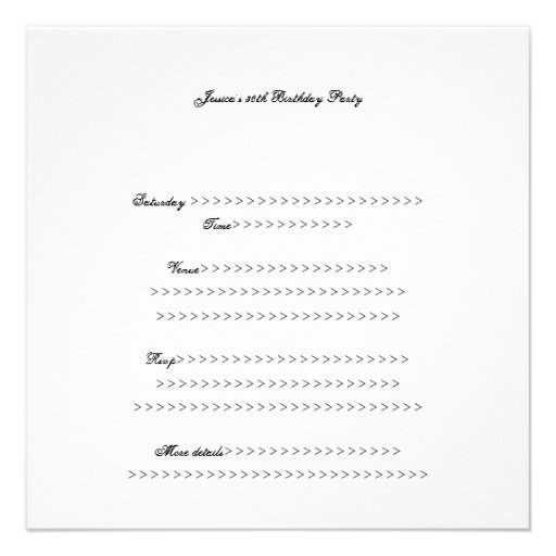 Black & White Elegant Birthday Party Event Invite