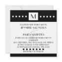 Black & White Elegant Monogram Wedding Invitation invitation