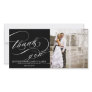 Black White Elegant Script Wedding Thank You Custom Photo Card