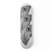 Black & White Fan Skateboard by BuddhansSkateboards Black & White Fan Skateboard