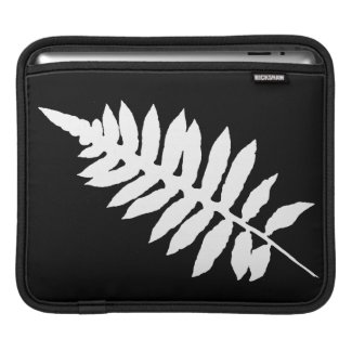Black & White Fern Leaf Silhouette iPad Sleeve