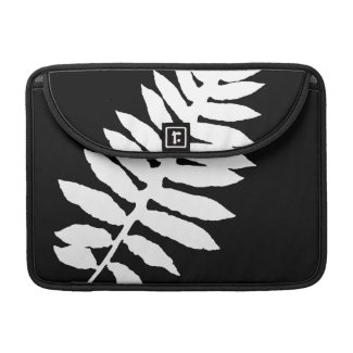 Black & White Fern Leaf Silhouette MacBook Sleeve rickshaw_flapsleeve
