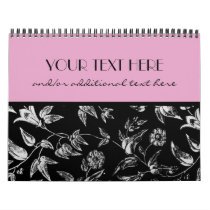 Black & White Floral Calendar