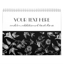 Black & White Floral Wall Calendars