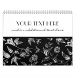 Black &amp; White Floral Wall Calendars