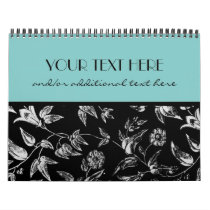 Black & White Floral Wall Calendars
