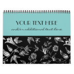 Black &amp; White Floral Wall Calendars