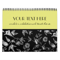 Black & White Floral Wall Calendars