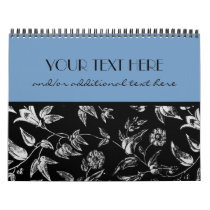Black & White Floral Wall Calendars