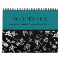 Black & White Floral Wall Calendars