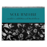 Black &amp; White Floral Wall Calendars