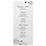 Black & White Floral Decal Reception Menu rack cards