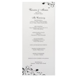 Black &amp; White Floral Decal Wedding Program Full Color Rack Card