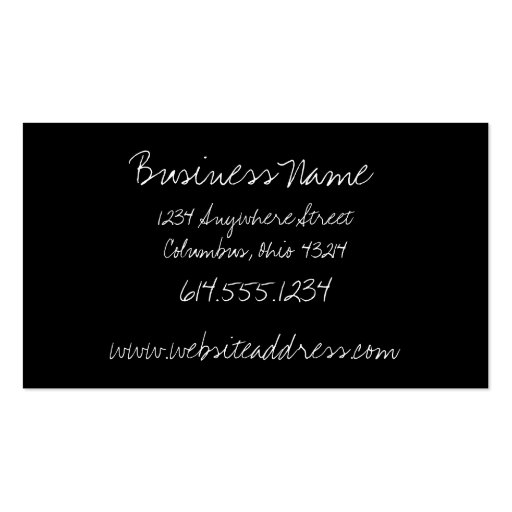 Black/White Floral Design Business Cards (back side)