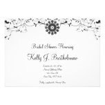 Black White Floral Flourish Bridal Shower Invitations