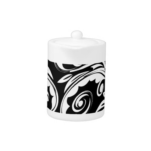 Black white floral paisley pattern