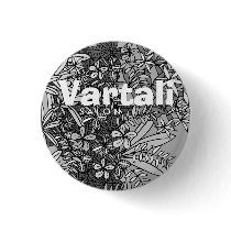 Black & White Floral Pattern Vartali Round Button