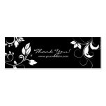 Black White Floral Swirls business card bookmark