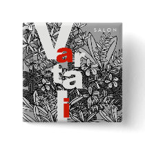 Black & White Floral Vartali Square Button
