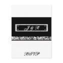 Black & White Floral wedding invite set postcards