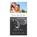 Black & White Flourish/photo  "Save the Date" Photo Greeting Card