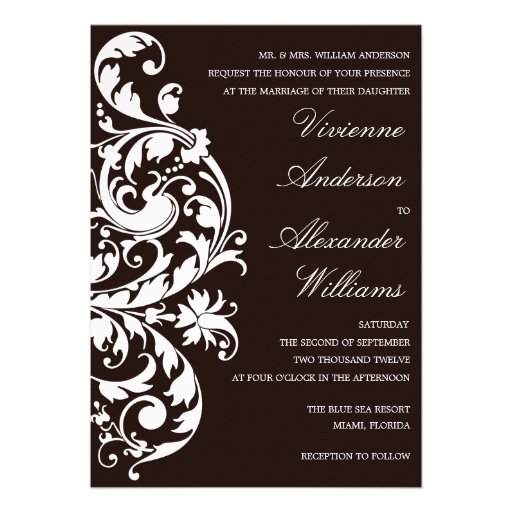 BLACK & WHITE FLOURISH | WEDDING INVITATION
