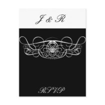 Black & White flourish Wedding pack postcards