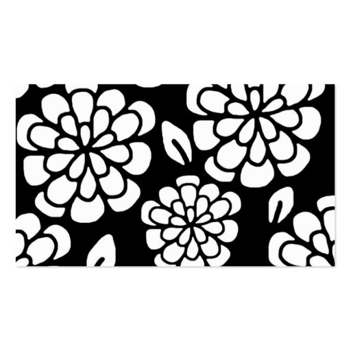 Black & White Flower Business Card (back side)