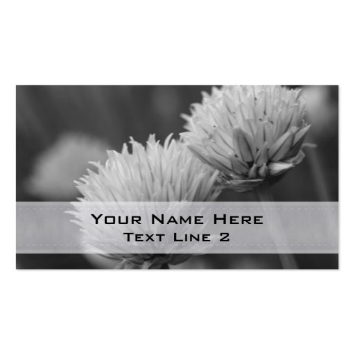 Black White Flower Pair Business Card (front side)