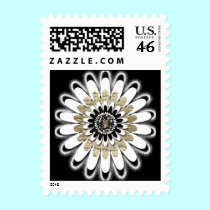 Black & White Flower stamps