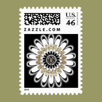 Black & White Flower postage