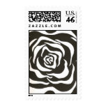 black white flower postage stamp